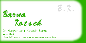 barna kotsch business card